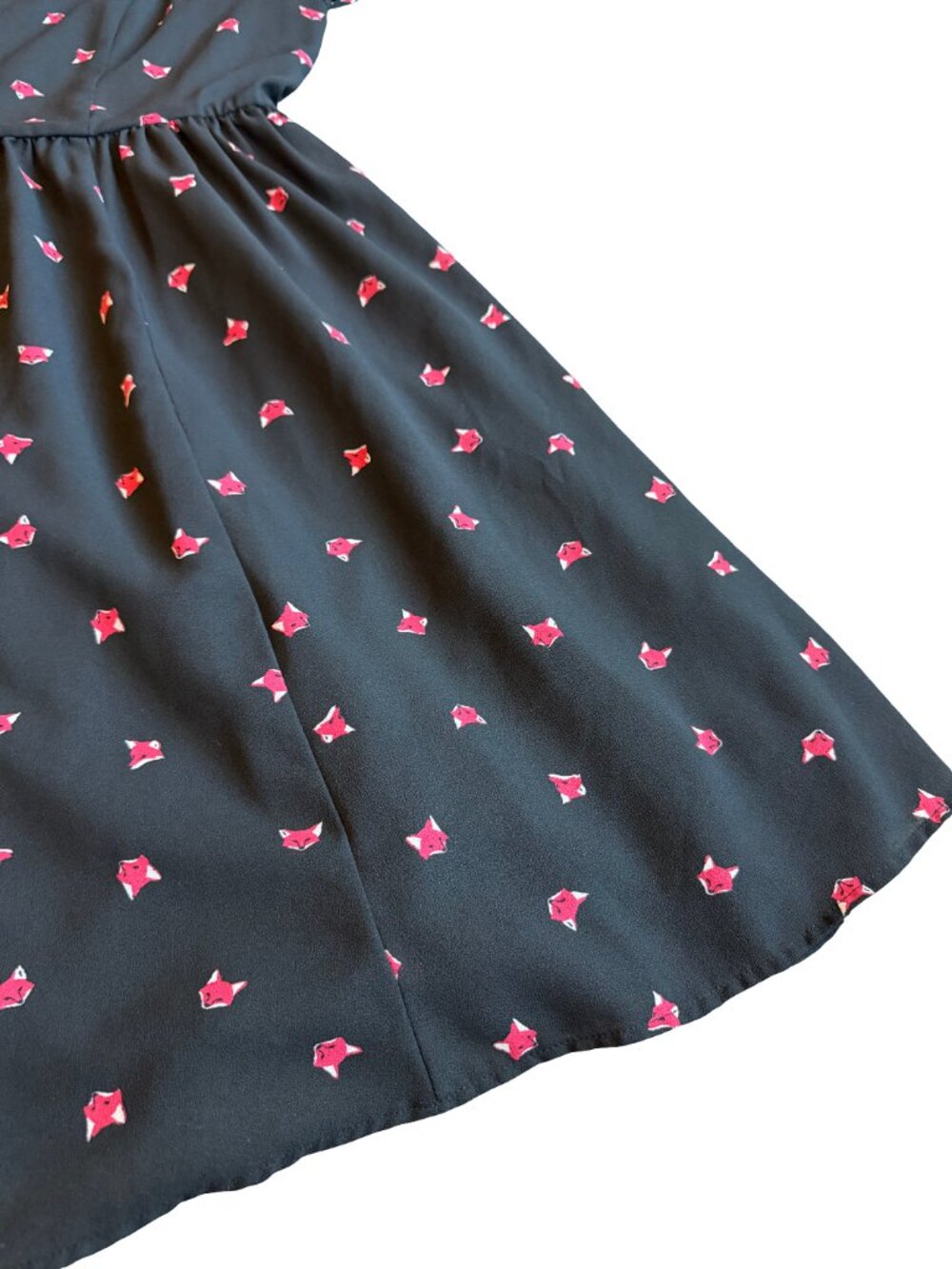 Torrid Black Fox Print Dress Skater A-Line Black Fun Casual Everyday Size 12 - Picture 8 of 14